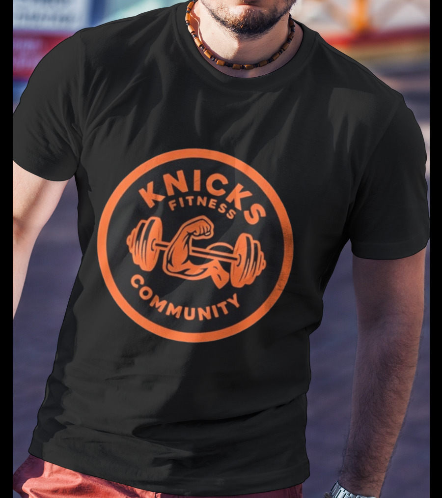 Knicks Fitness Community Bicep Curl Weightlifting T-Shirt