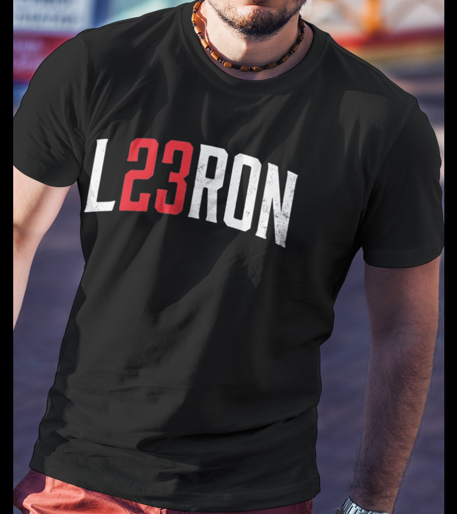 L23Ron Distressed LeBron James NBA Basketball T-Shirt