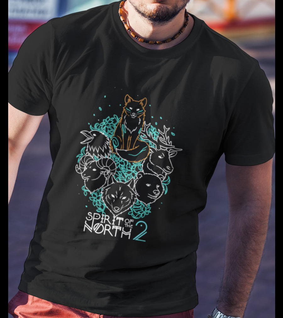 Spirit Of The North 2 Animal Forest Wildlife Fox Bear Deer Wolf T-Shirt