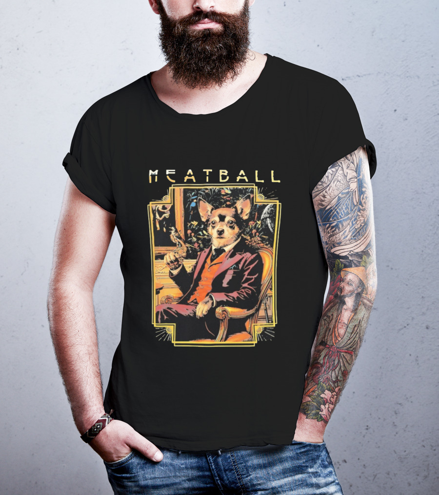 Meatball Chihuahua In Classic Suit Smoking Dapper T-Shirt