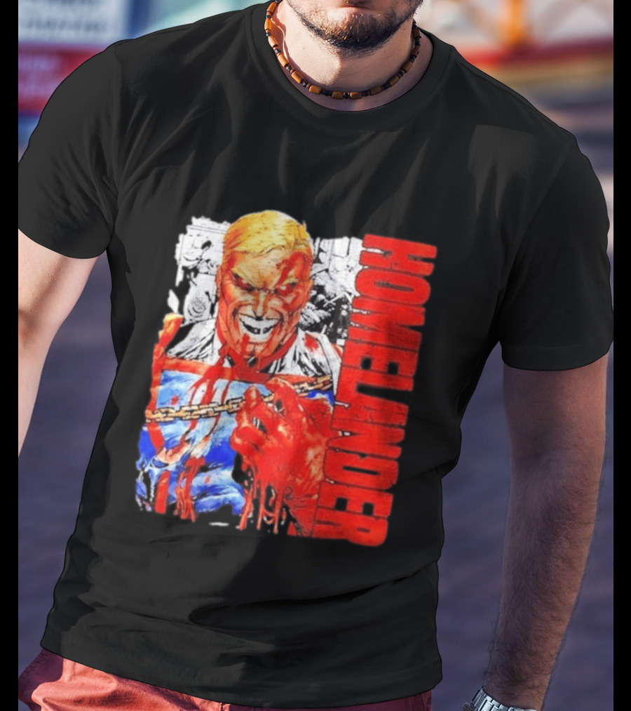Homelander The Boys Superhero Cartoon Blood Splattered Image T-Shirt