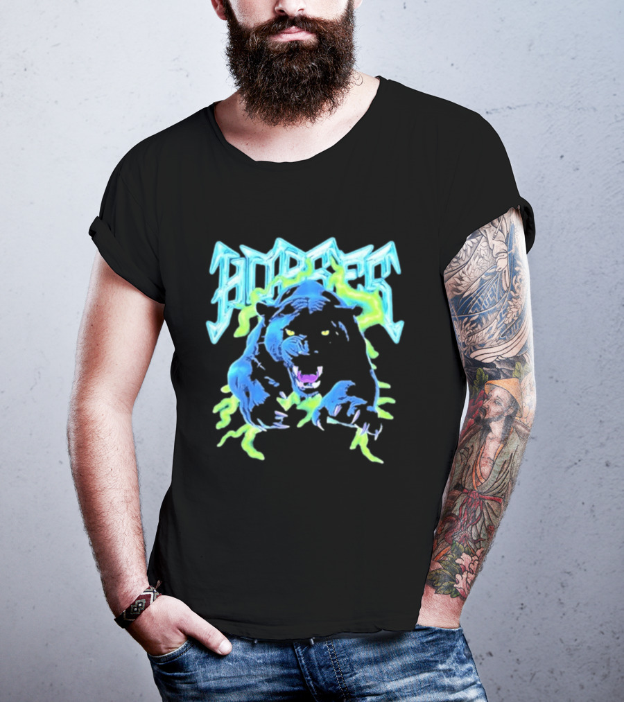 Horses Panther Lightning Metal Band Roar T-Shirt