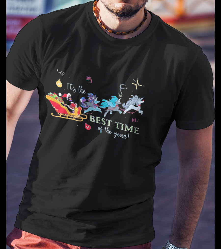 It's The Best Time Of The Year Christmas Unicorn Sleigh T-Shirt