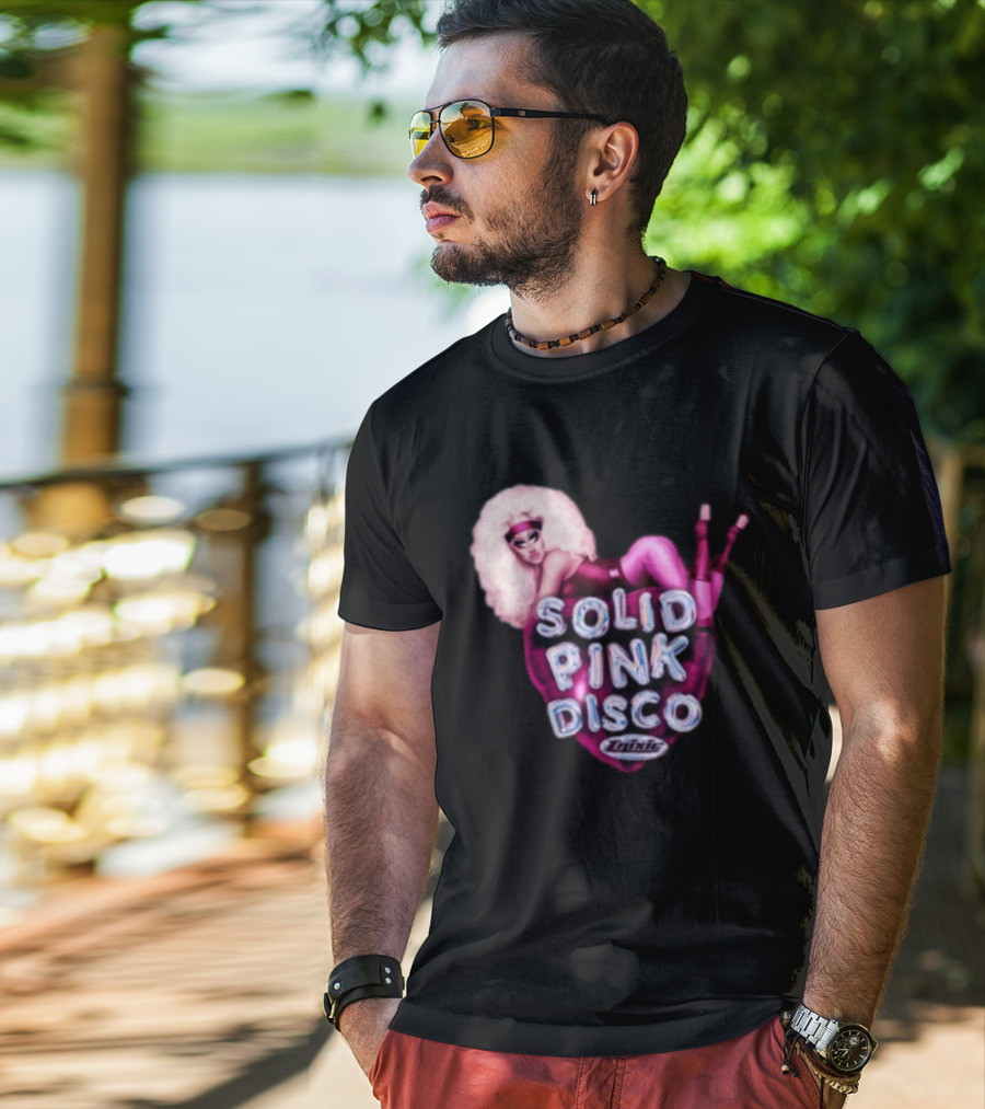 Trixie Mattel Solid Pink Disco Balloon Heart T-Shirt