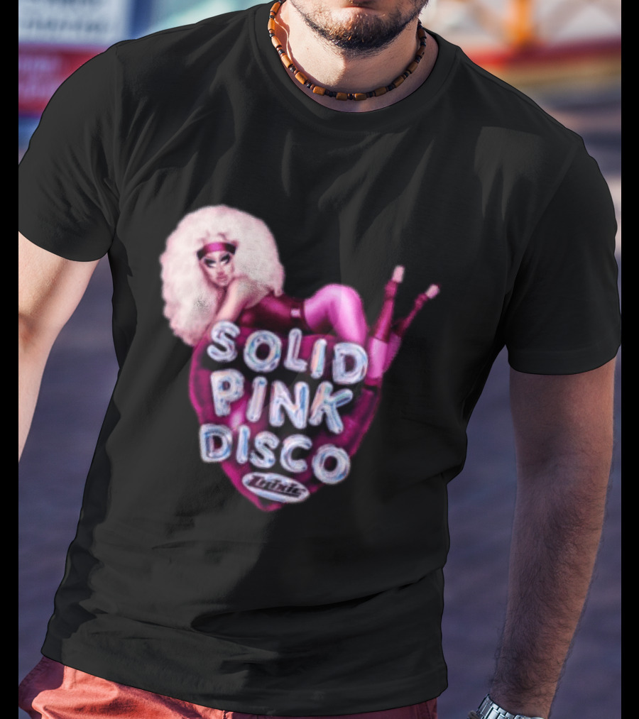 Trixie Mattel Solid Pink Disco Balloon Heart T-Shirt