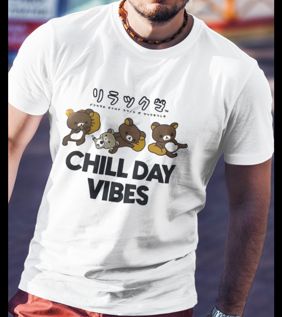 Rilakkuma Chill Day Vibes San X Kawaii Relaxing Bear Japanese T-Shirt