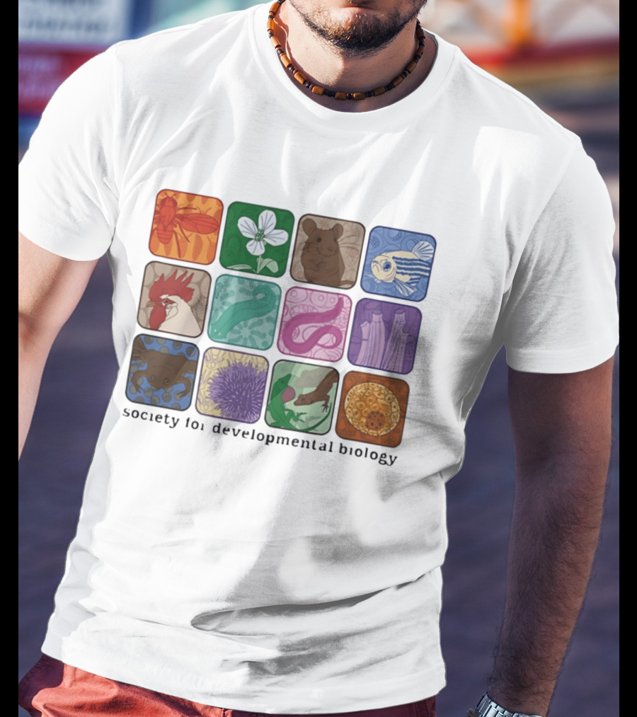 Society For Developmental Biology Organism Insect Flower Rodent Fish Chicken Worm Frog Cells T-Shirt