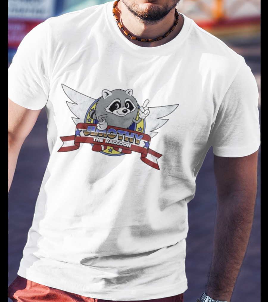 Jimothy The Raccoon Stars And Stripes Winged T-Shirt