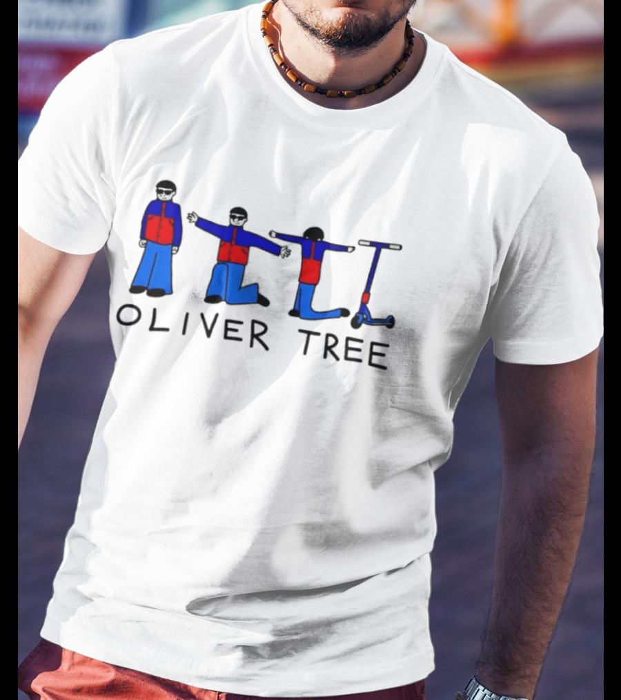 Oliver Tree Cartoon Characters With Scooter Pose T-Shirt
