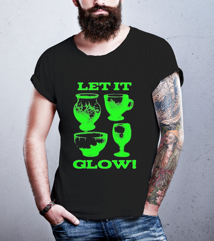 Let It Glow Uranium Glassware Vaseline Glass Vintage Collectors Neon Green T-Shirt