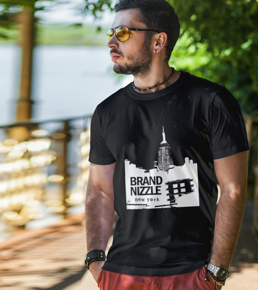 BRAND NIZZLE New York Empire State Building Skyline T-Shirt