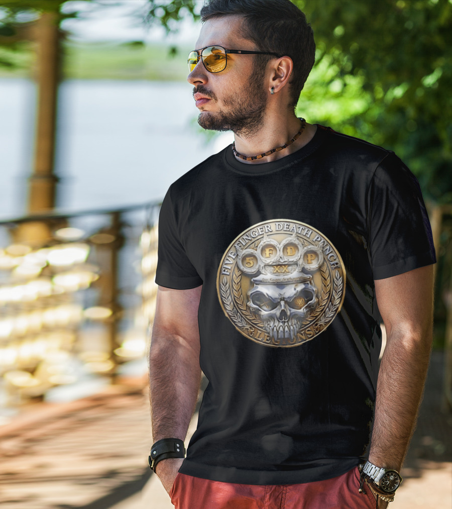 Five Finger Death Punch Skull Knuckles Emblem XX Legions T-Shirt