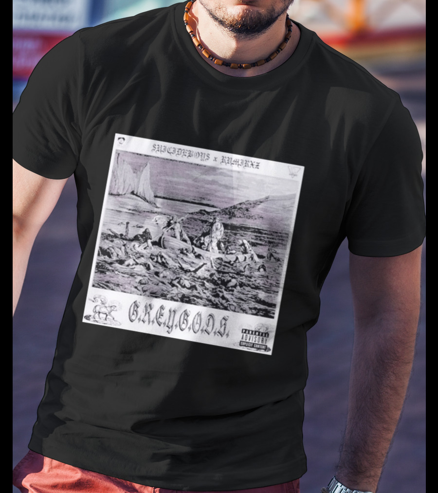 SUPREMEBOYZ X RAMIREZ G.R.E.Y G.O.D.S Album Cover Art PARENTAL ADVISORY Explicit Content T-Shirt