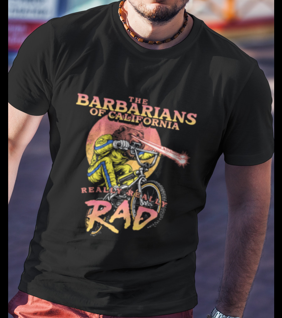The Barbarians Of California Really Really Rad Cyclist Sunset Retro Vibes T-Shirt