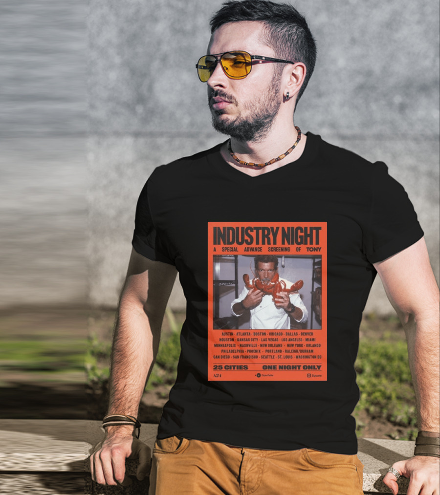 Industry Night A Special Advance Screening Of Tony Live 25 Cities One Night Only T-Shirt
