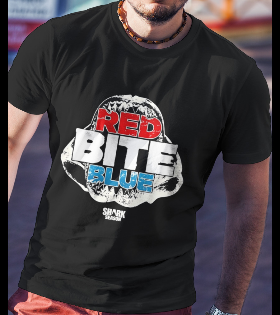 Red Bite Blue Shark Season Ocean Marine Life T-Shirt