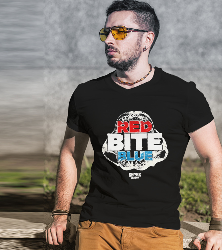 Red Bite Blue Shark Season Ocean Marine Life T-Shirt