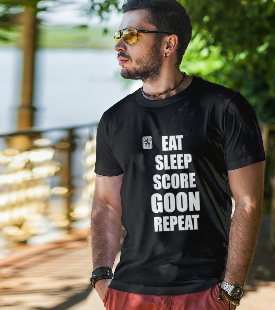 TSV 1860 Munich Eat Sleep Score Goon Repeat Football Fan T-Shirt
