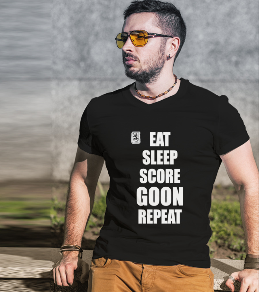TSV 1860 Munich Eat Sleep Score Goon Repeat Football Fan T-Shirt