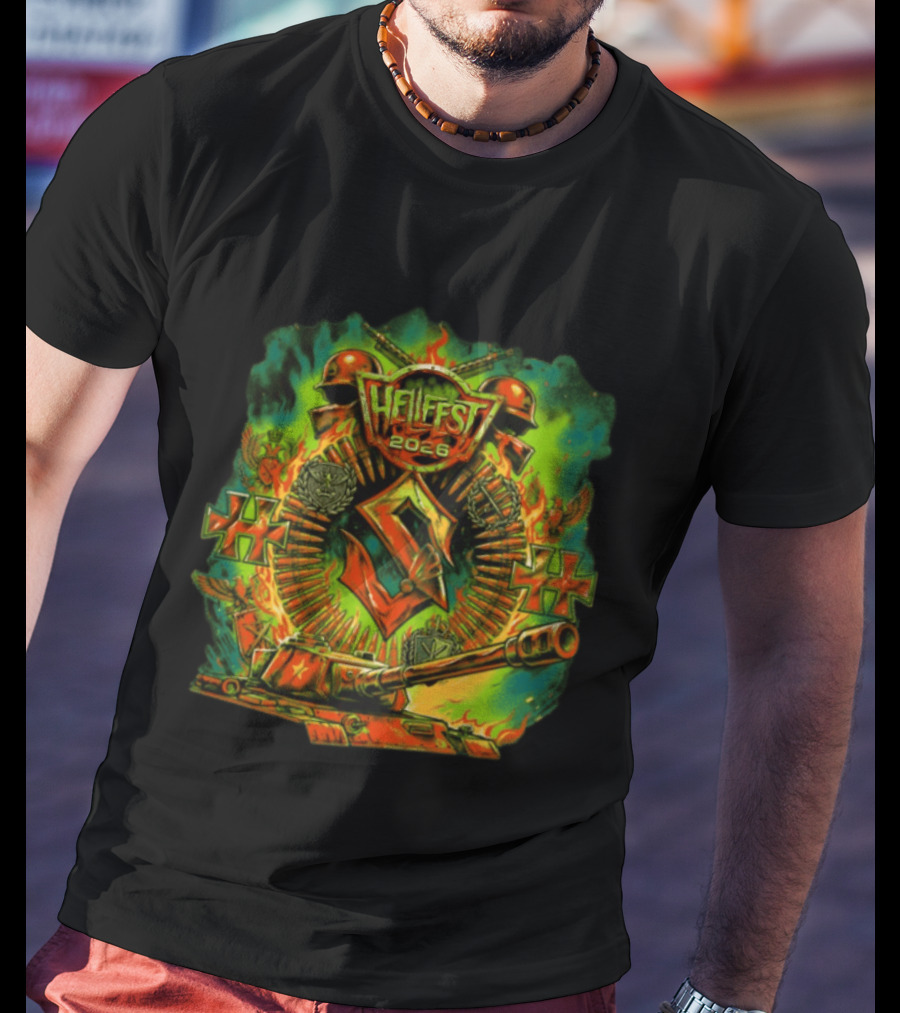 Sabaton Hellfest 2026 Event Flame Tank Skull Cross T-Shirt