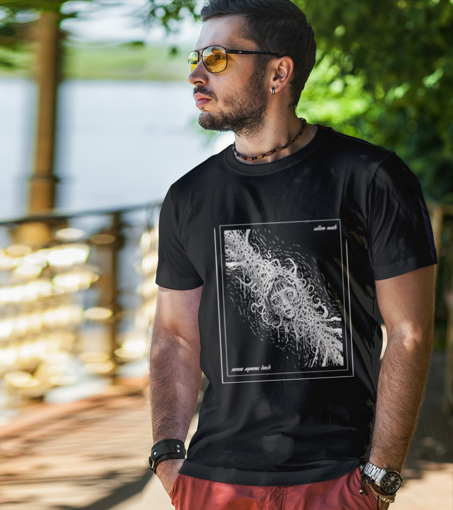 Sallow Moth Serene Aqueous Leech Surreal Horror Waveform T-Shirt