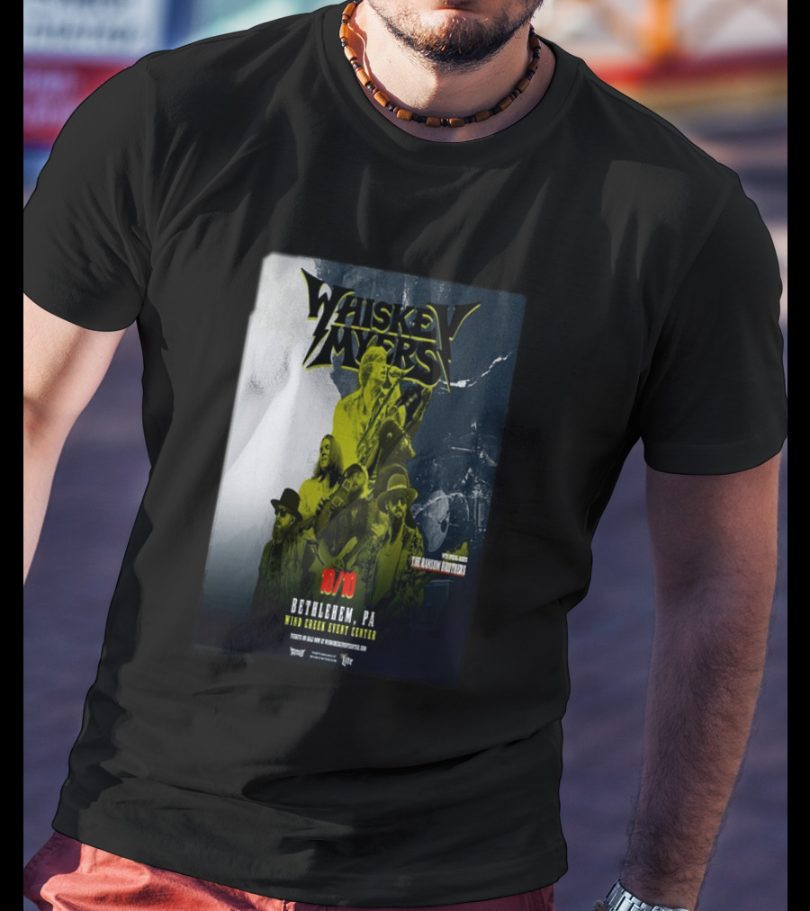 Whiskey Myers Bethlehem PA Concert October 10 2026 Wind Creek Event Center Featuring The Allman Betts Band T-Shirt