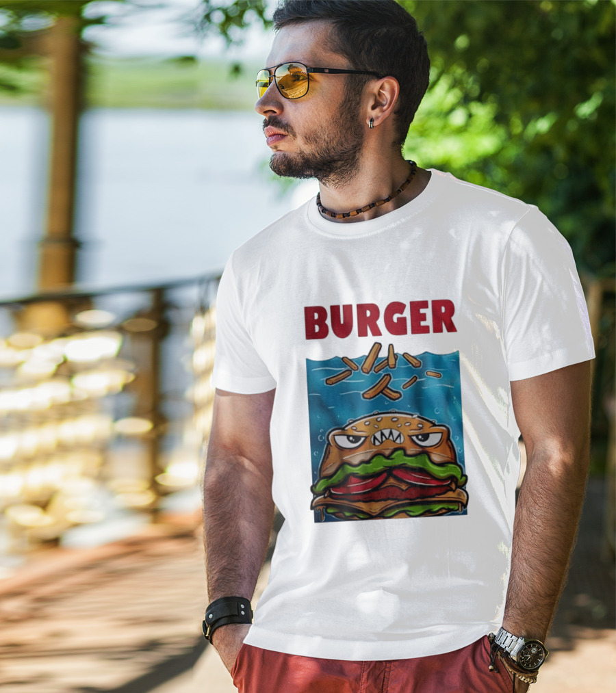 Angry Burger With Fries Burger T-Shirt