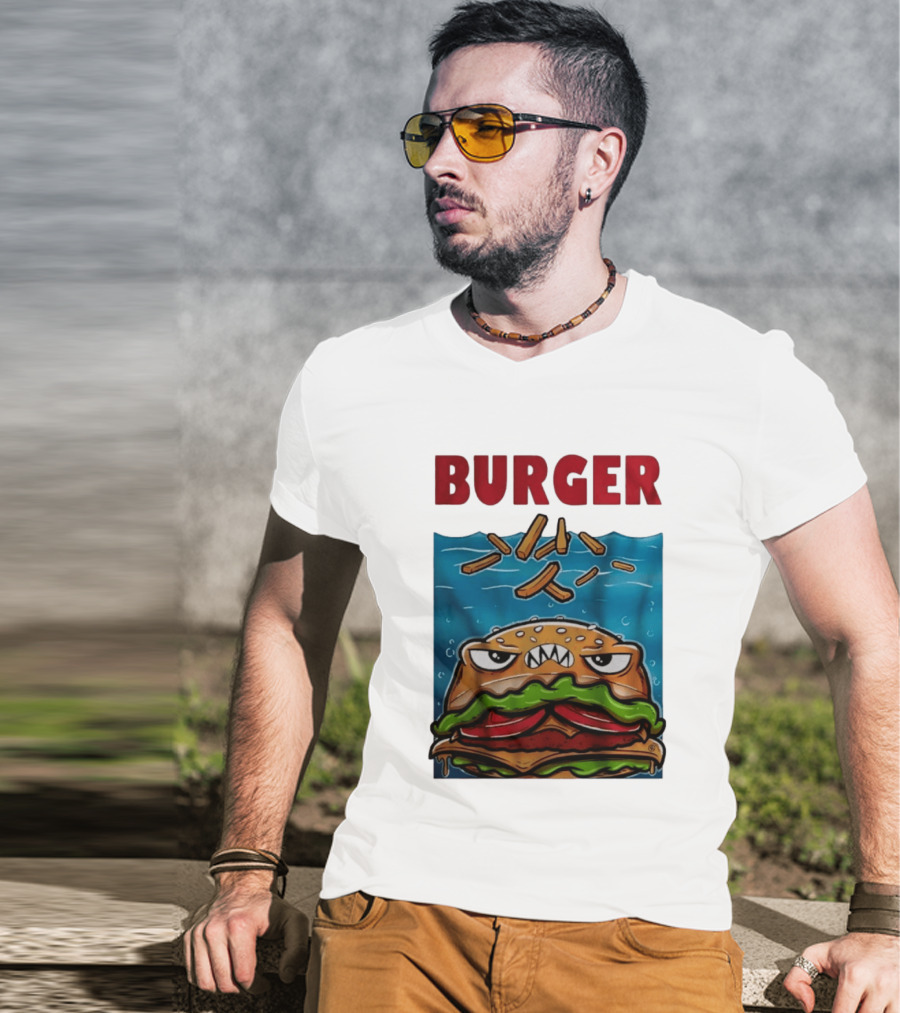 Angry Burger With Fries Burger T-Shirt