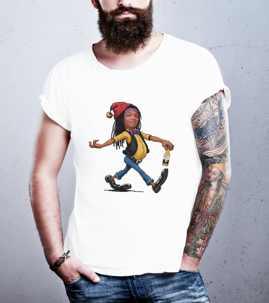 Caricature Man With Dreadlocks Holding Corona Extra Beer T-Shirt