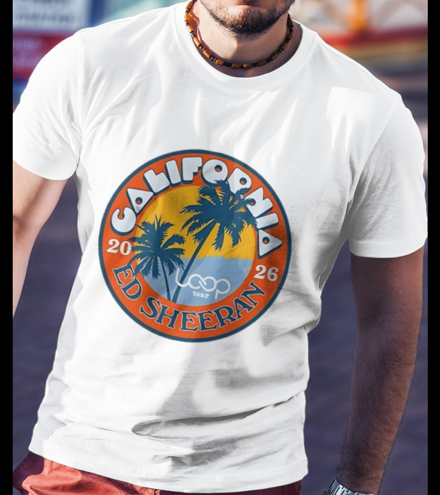 California 2026 Ed Sheeran Loop Tour Palm Trees Circle T-Shirt