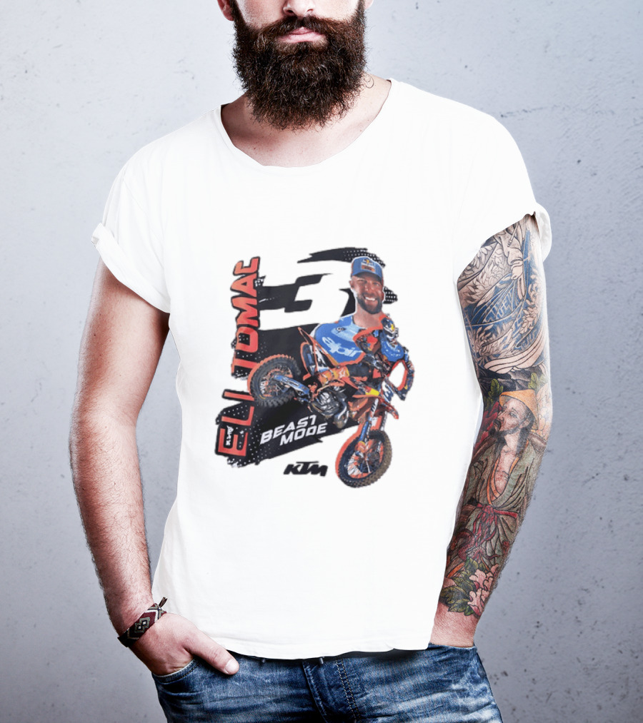 Eli Tomac Beast Mode KTM Motocross Supercross Racing 3 Pro Rider T-Shirt