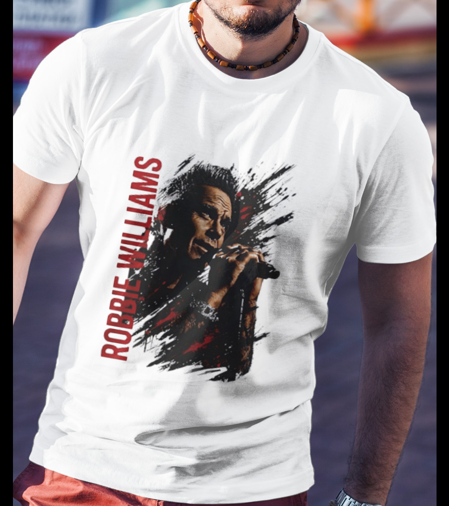 Robbie Williams Pop Star Singer Microphone Performance T-Shirt