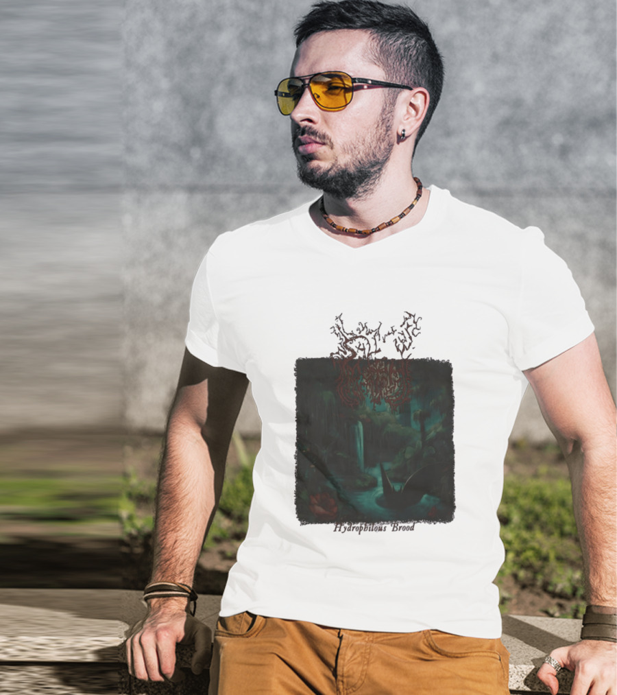 Sallow Hydrophilous Brood Metal Nightmare Forest Scene T-Shirt
