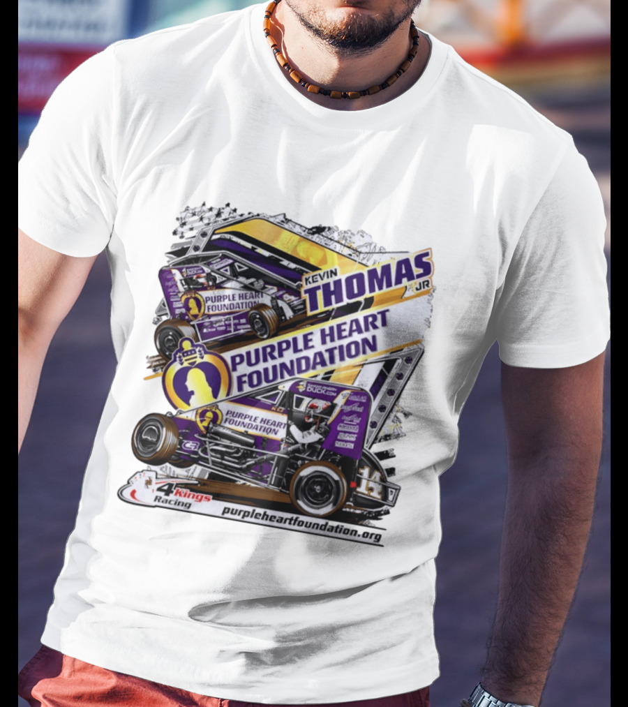 Kevin Thomas Jr Purple Heart Foundation Sprint Car 4 Kings Racing T-Shirt