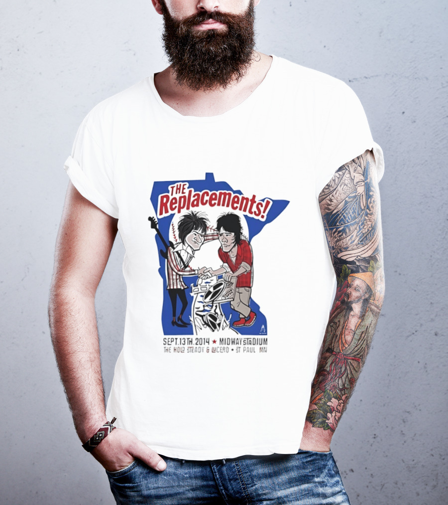 The Replacements Midway Stadium Concert Sept 13 2014 Featuring The Hold Steady Lucero St Paul MN T-Shirt