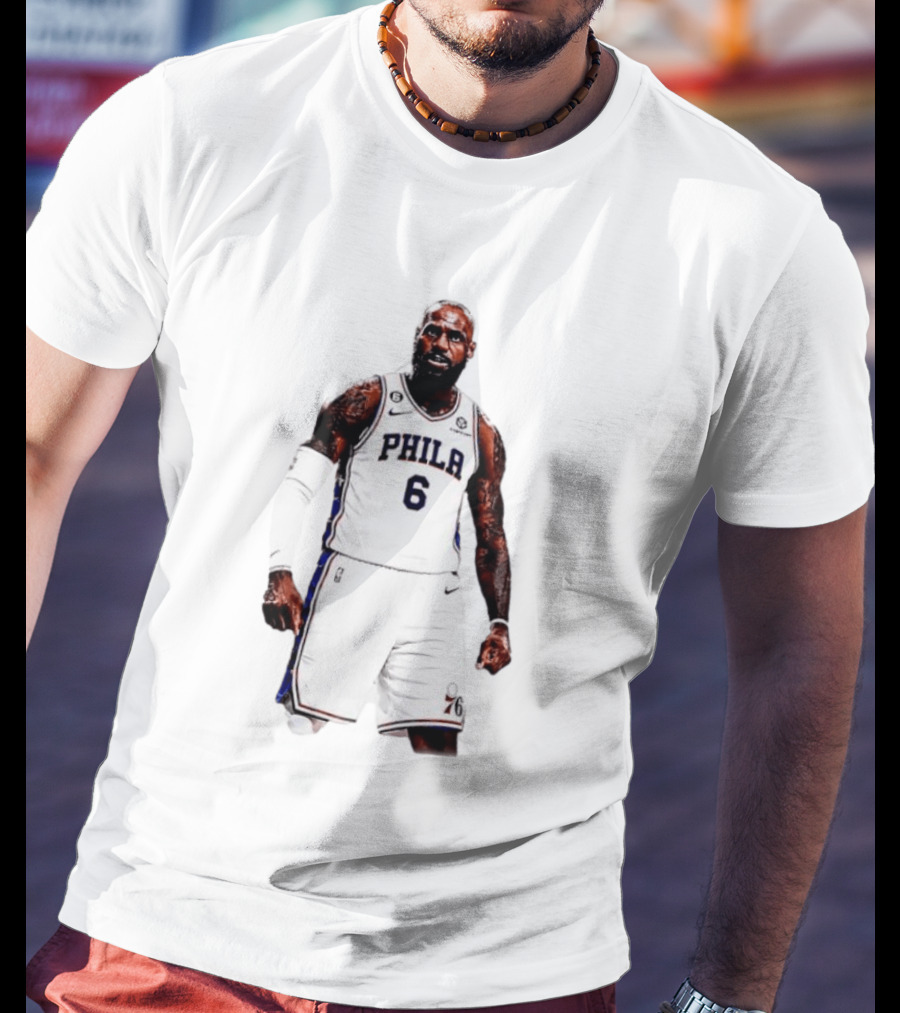 LeBron James Philadelphia 76ers Number 6 NBA Jersey T-Shirt