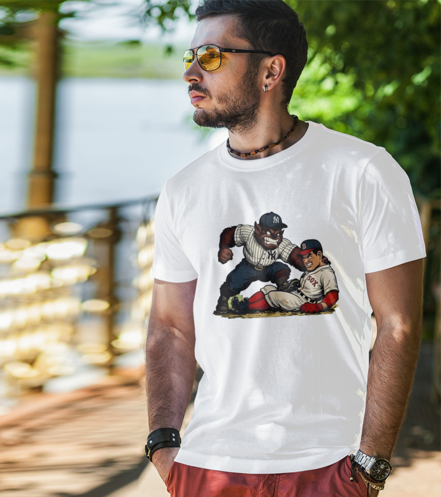 New York Yankees Werewolf Vs Boston Red Sox Player Showdown T-Shirt