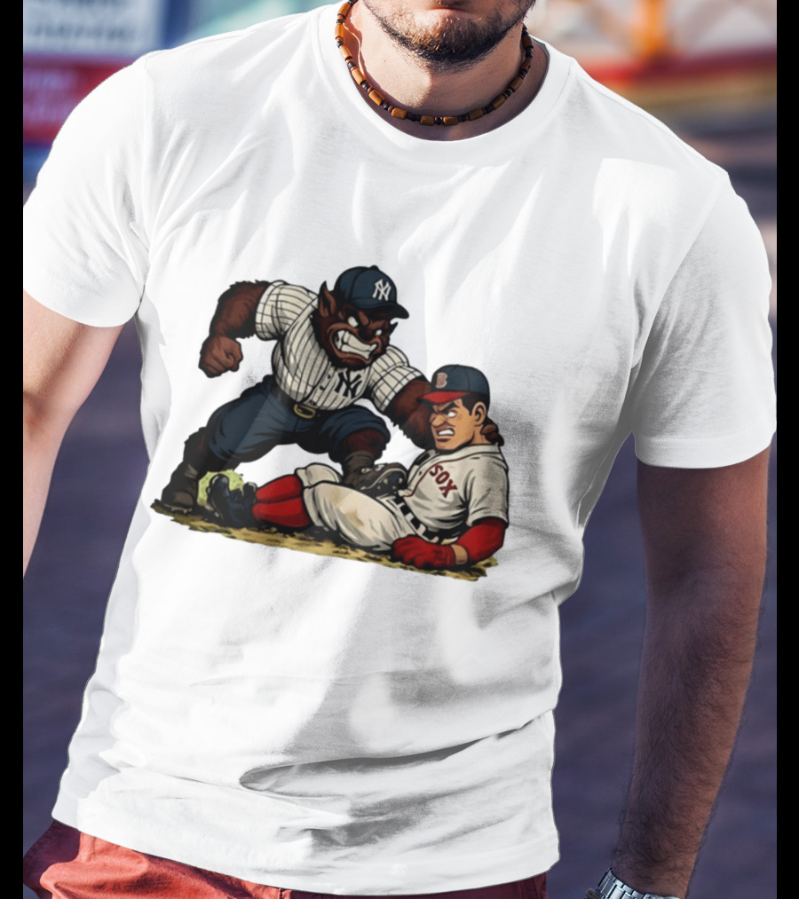 New York Yankees Werewolf Vs Boston Red Sox Player Showdown T-Shirt