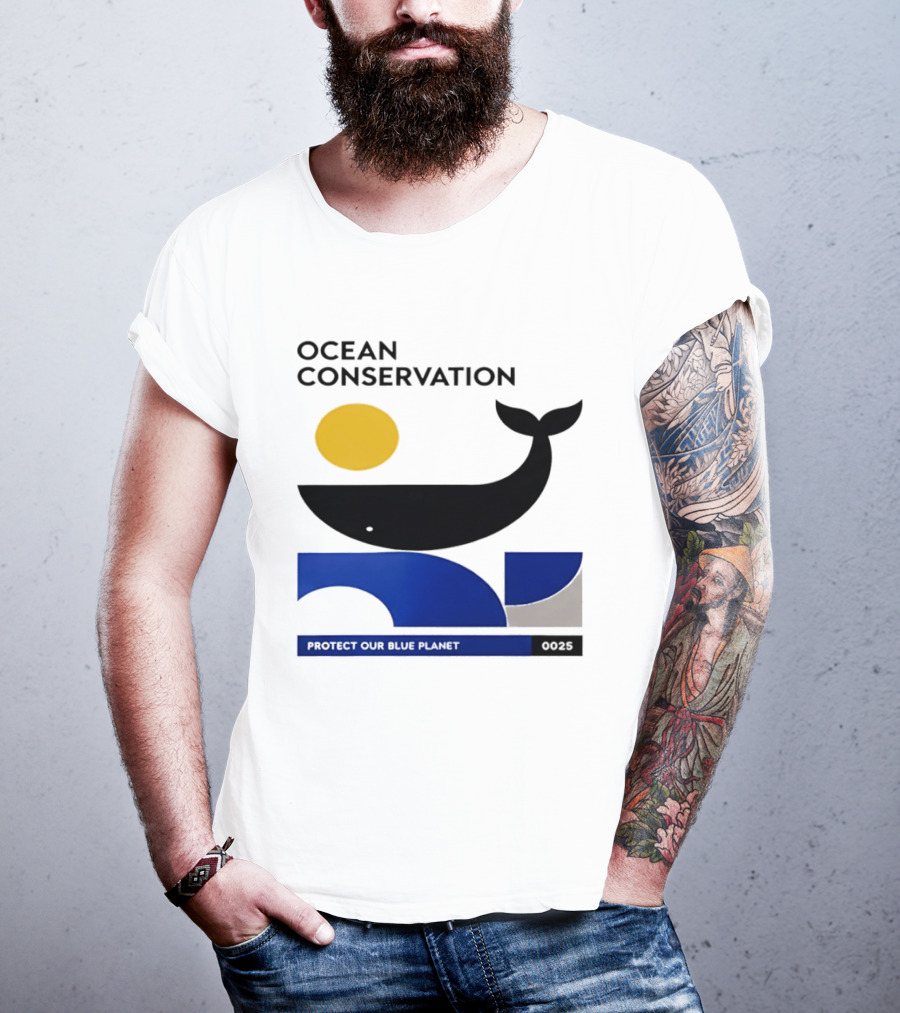Ocean Conservation Whale Graphic Protect Our Blue Planet T-Shirt