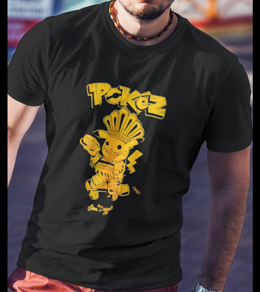Pikachu Pokez San Diego Skateboard Taco Fun T-Shirt