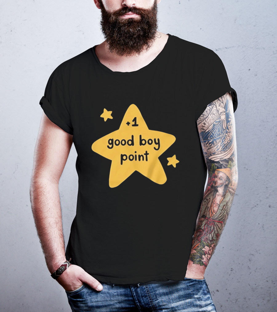 Plus 1 Good Boy Point Star Reward Positive Reinforcement Yellow Star T-Shirt