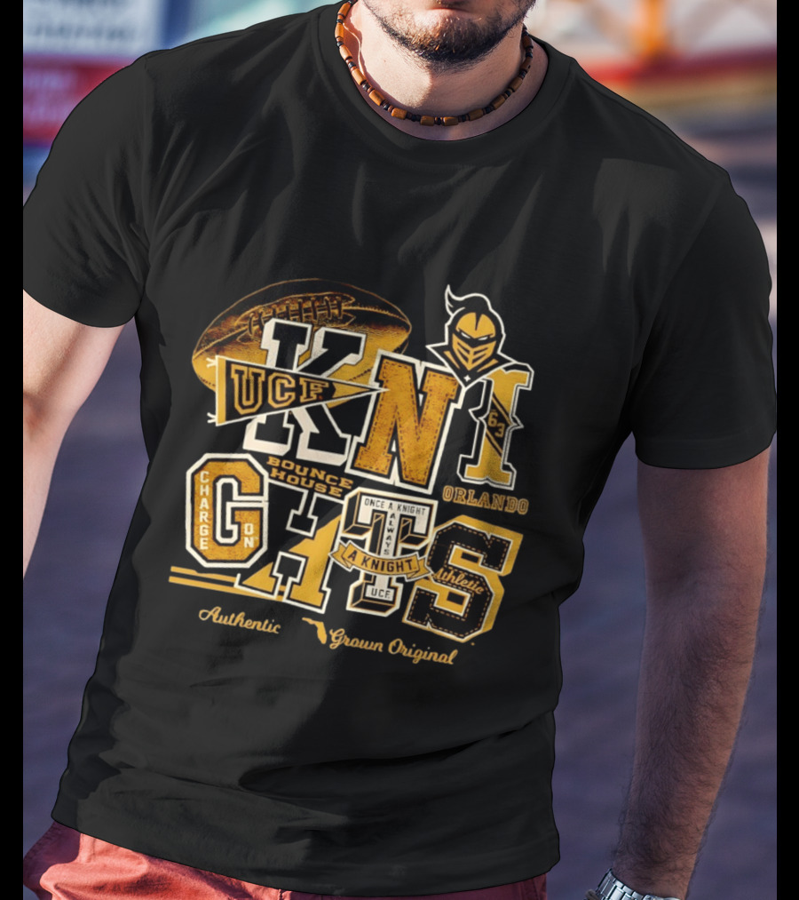 UCF Knights Charge On Bounce House Orlando Authentic Flo Grown Original Football Athletic T-Shirt