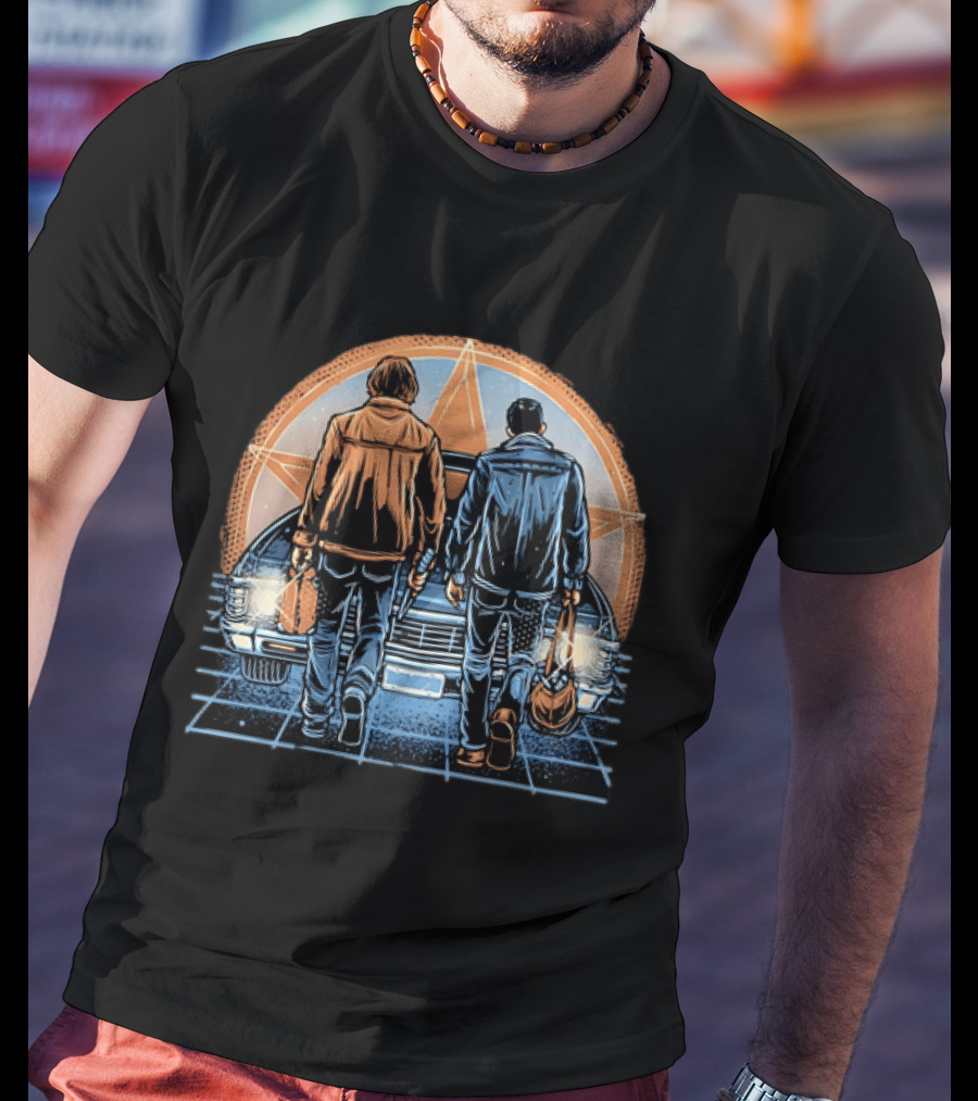 Sam And Dean Winchester Impala Star Supernatural T-Shirt