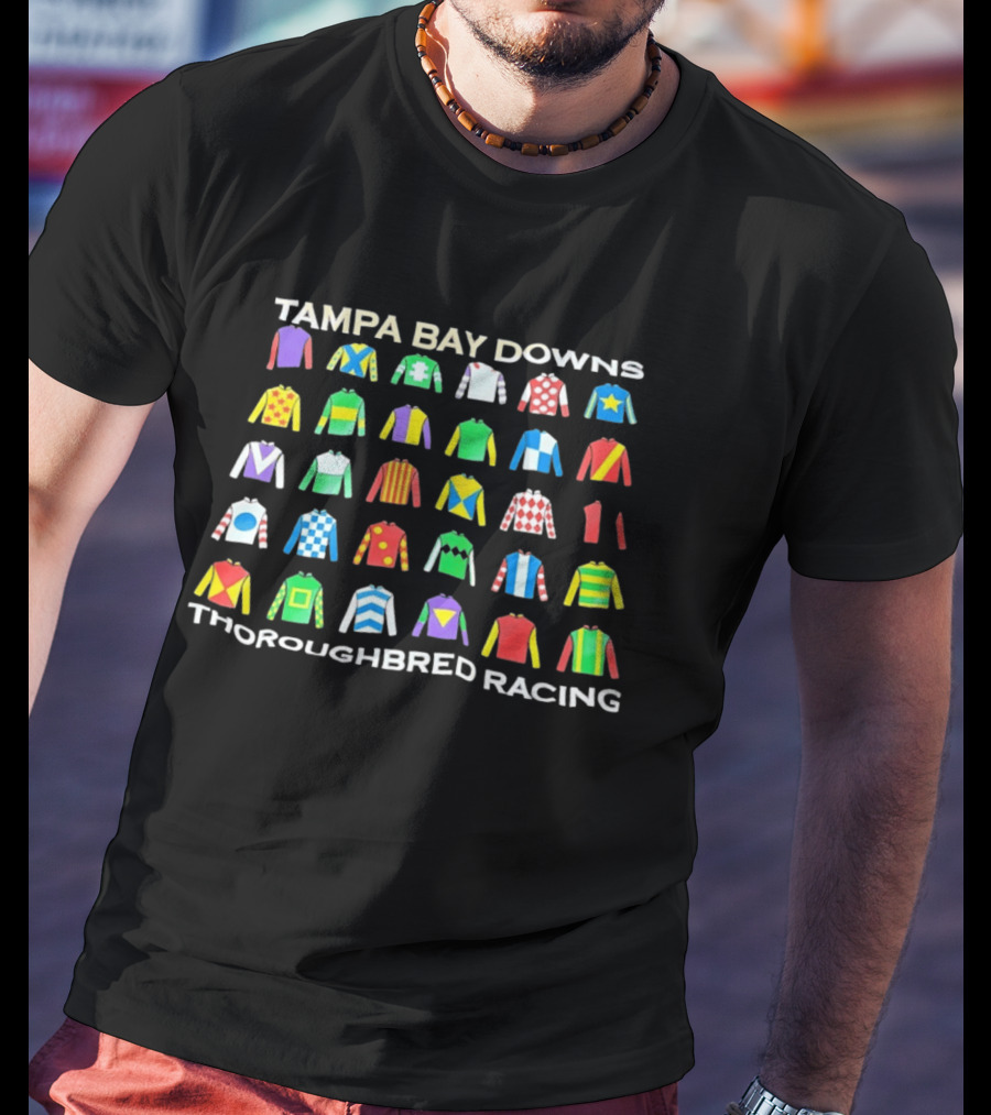 Tampa Bay Downs Jockey Silks Thoroughbred Racing T-Shirt
