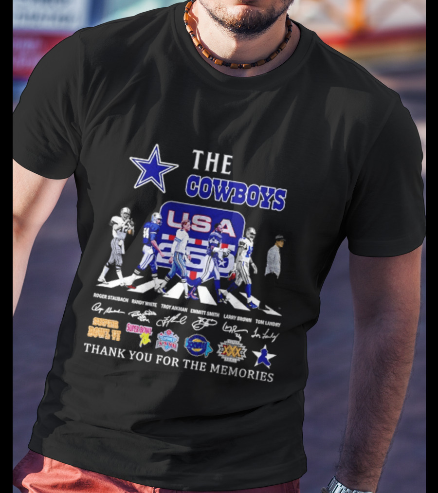 The Dallas Cowboys USA Abbey Road Super Bowl Thank You For The Memories T-Shirt