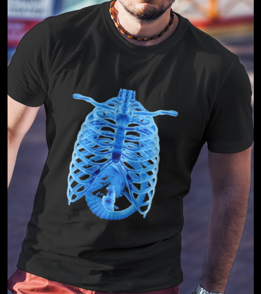 Alien Chestburster X Ray Rib Cage Black T-Shirt