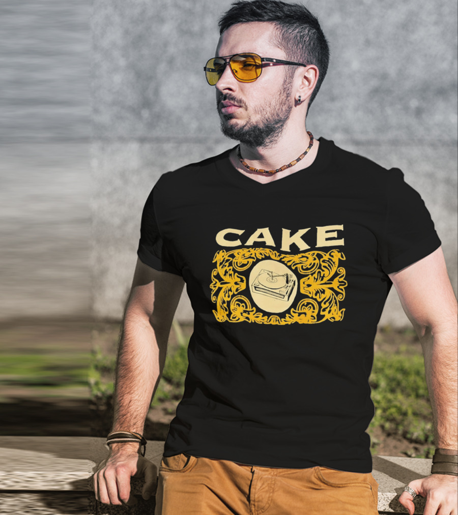 Cake Band Turntable Vintage Alternative Rock Music T-Shirt