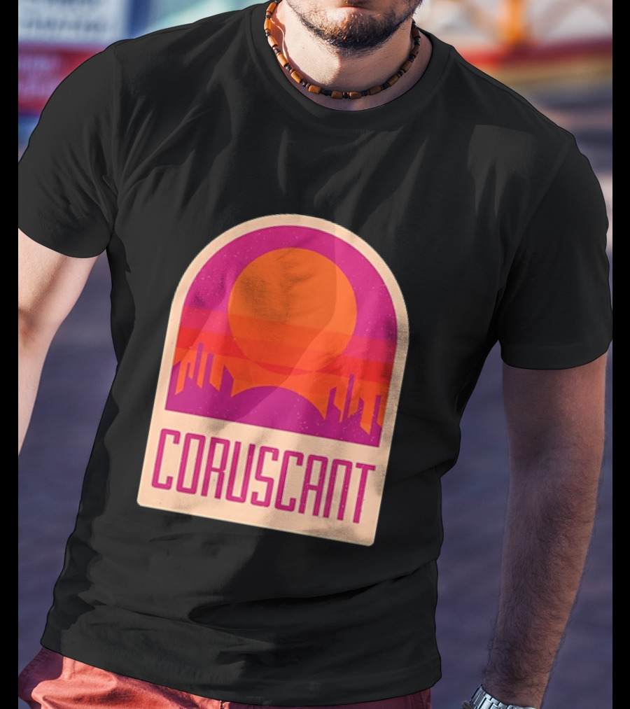 Coruscant Cityscape Star Wars Sci Fi Sunset Scene T-Shirt