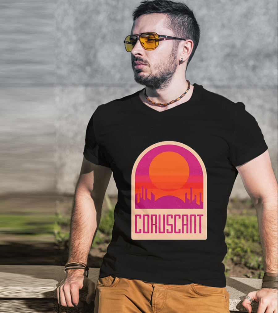 Coruscant Cityscape Star Wars Sci Fi Sunset Scene T-Shirt