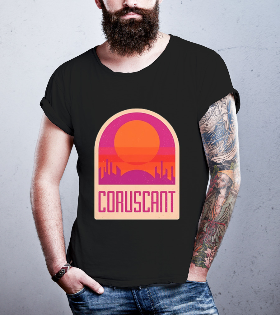 Coruscant Cityscape Star Wars Sci Fi Sunset Scene T-Shirt